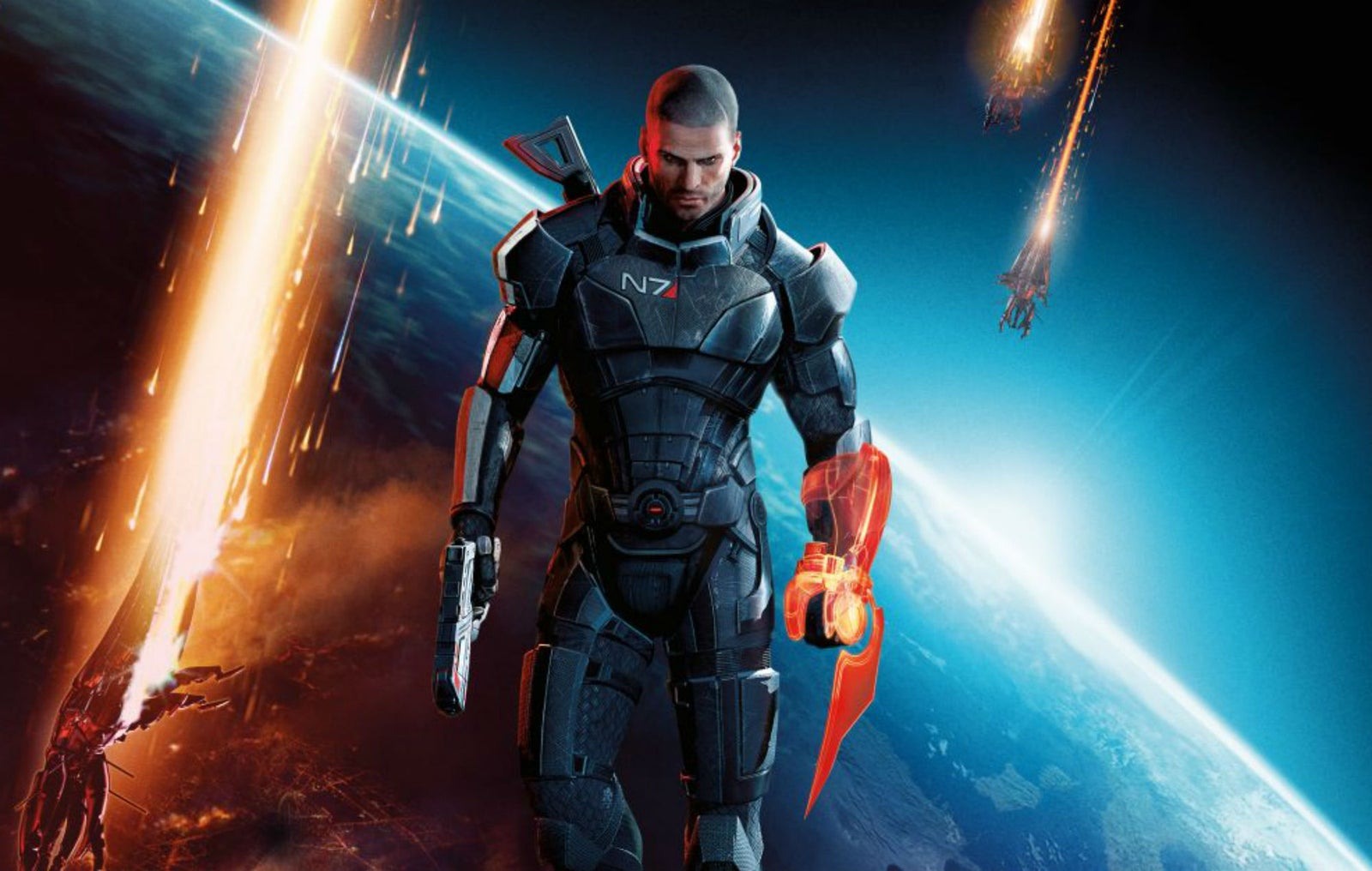 Commander Shepard in Mass Effect game artwork. This is not footage from the cancelled next game.