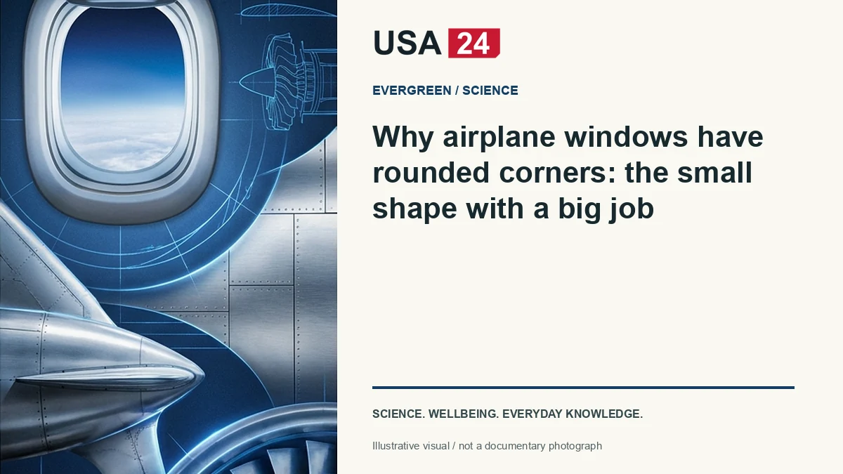 Why airplane windows have rounded corners: the small shape with a big job — conceptual illustration