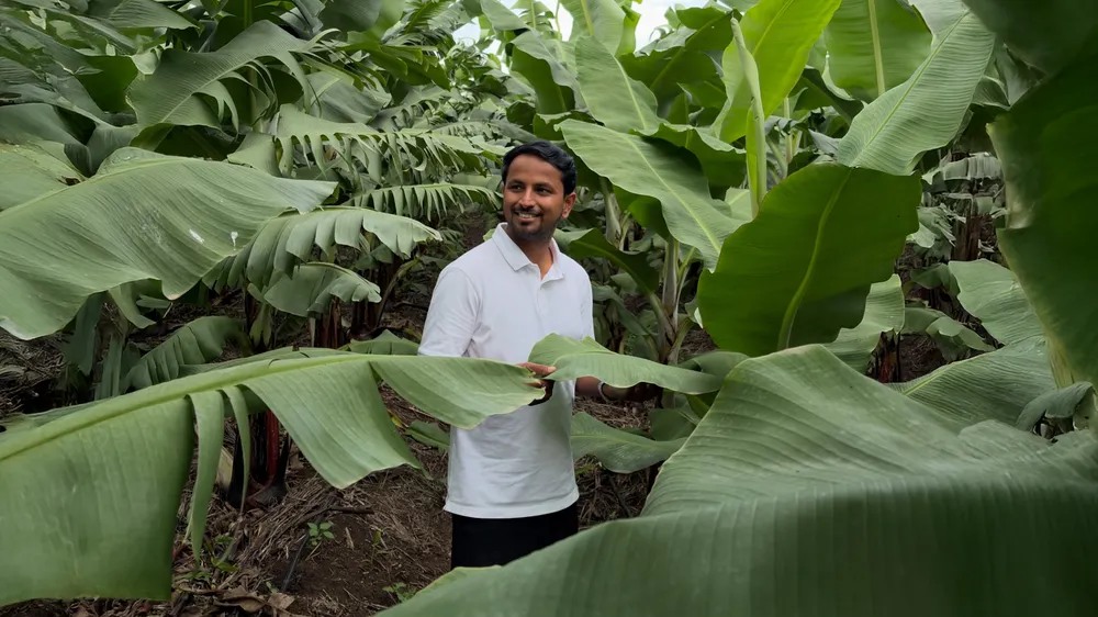 Farmer and creator Santosh Jadhav in Maharashtra, featured in Google’s announcement.